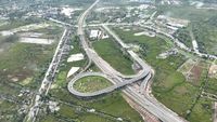 Penampakan dari Udara Proyek Tol Palembang-Betung Struktur