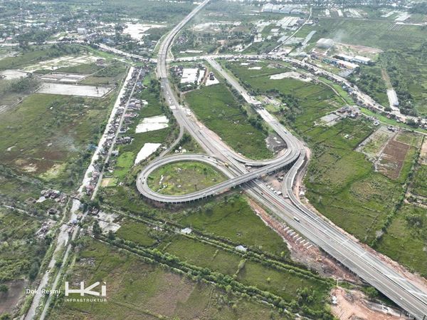 Penampakan dari Udara Proyek Tol Palembang-Betung Struktur