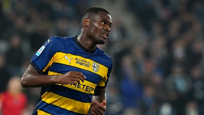 Ange-Yoan Bonny of Parma Calcio during the Serie A football match between SS Lazio and Parma Calcio 1913 at Olimpico stadium. Rome (Italy), April 28th, 2025 (Photo by Elianton/Mondadori Portfolio via Getty Images)