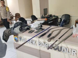 Aksi Tawuran Remaja di Borobudur Dibubarkan, 4 Celurit-Stik Golf Disita