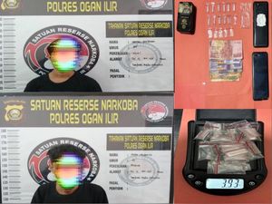 Polisi Ringkus Dua Pengedar Sabu di Ogan Ilir