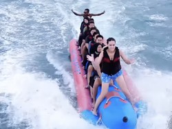 Momen Luna Maya Ikutan Tren Aura Farming ala Penari Pacu Jalur asal Riau