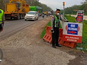 Polisi Buka Tutup Tol Musi Landas untuk Lancarkan Lalu Lintas di Banyuasin