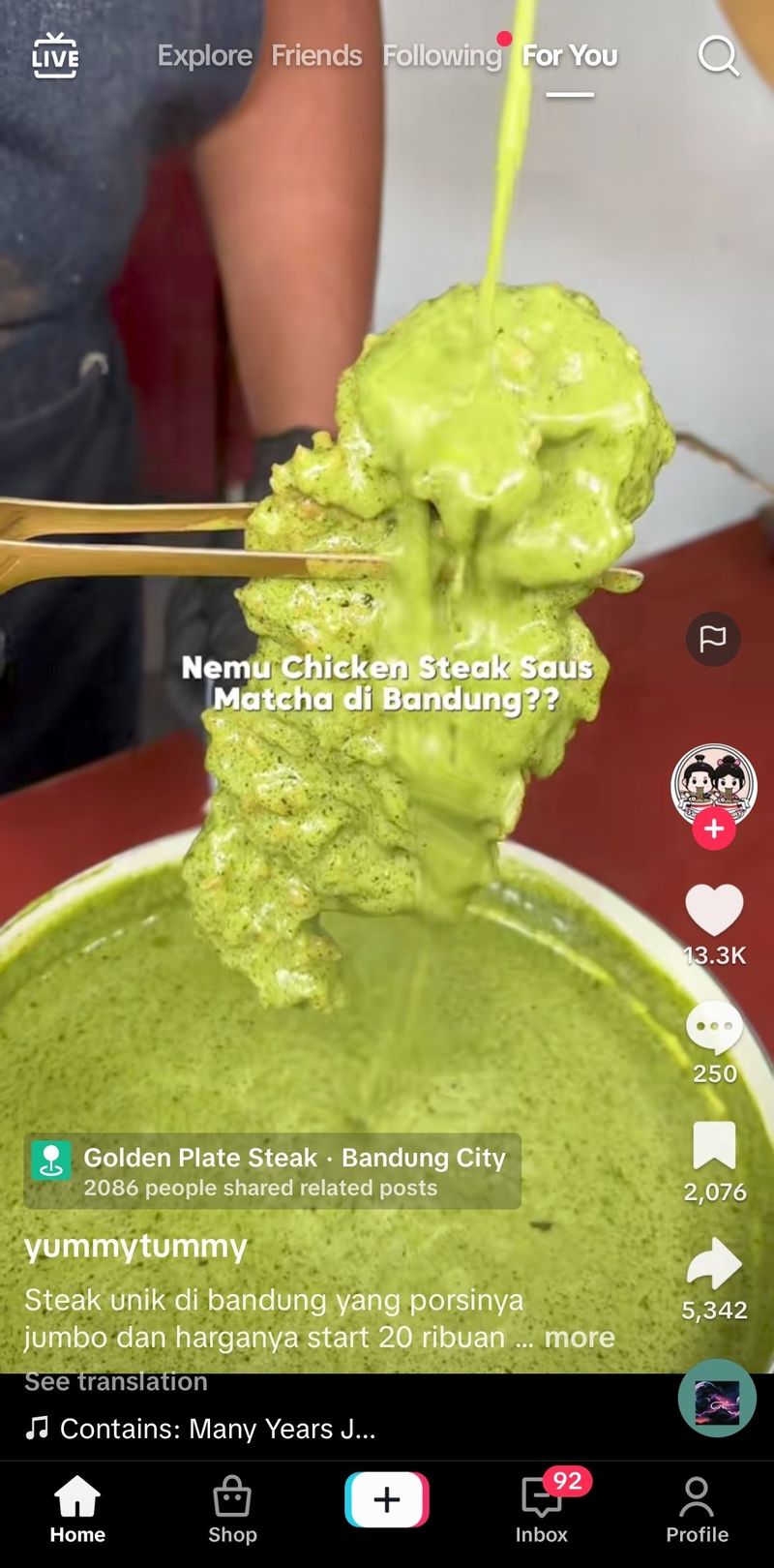 Heboh Chicken Steak Pakai Saus Matcha, Ternyata Ini Faktanya
