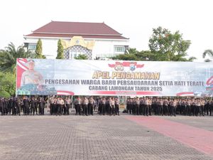 Jelang Pengesahan PSHT, Polres Lamongan Gelar Apel Pengamanan Jelang Pengesahan PSHT, Polres Lamongan Gelar Apel Pengamanan