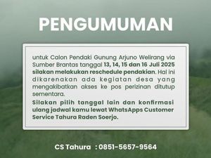 Pendaki Gunung Arjuno-Welirang via Kota Batu Diminta Re-schedule Pendaki Gunung Arjuno-Welirang via Kota Batu Diminta Re-schedule