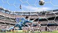Pada menit ke‑87, Gonçalo Ramos menutup pesta gol PSG dengan tembakan pamungkas yang membuat skor akhir menjadi 4‑0. (REUTERS/Kai Pfaffenbach)  
