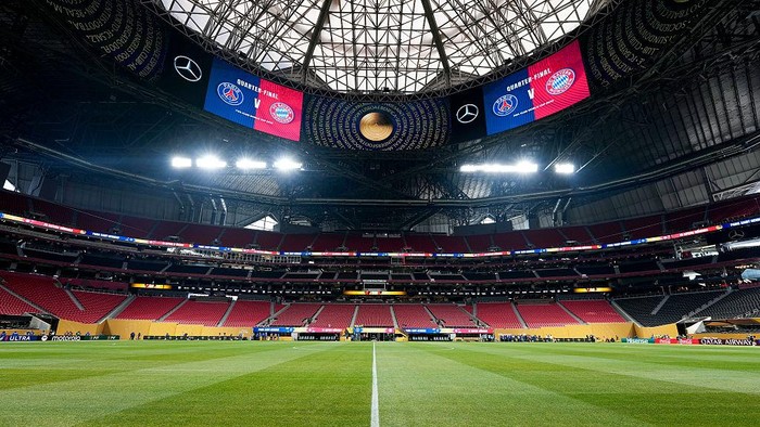 ATLANTA, GEORGIA - JULY 05: General view inside the stadium prior to the FIFA Club World Cup 2025 quarter-final match between Paris Saint-Germain and FC Bayern München at Mercedes-Benz Stadium on July 05, 2025 in Atlanta, Georgia. (Photo by S. Mellar/FC Bayern via Getty Images)