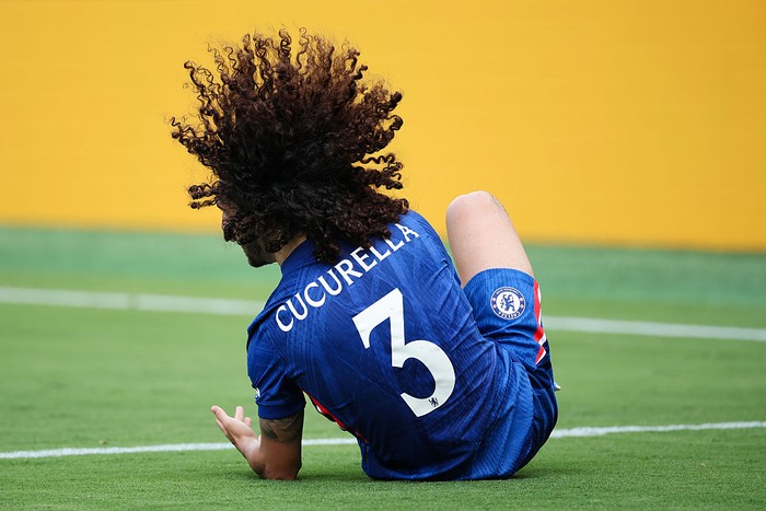 EAST RUTHERFORD, NEW JERSEY - JULY 13: Marc Cucurella #3 of Chelsea FC reacts during the FIFA Club World Cup 2025 Final match between Chelsea FC and Paris Saint-Germain at MetLife Stadium on July 13, 2025 in East Rutherford, New Jersey. (Photo by Hector Vivas - FIFA/FIFA via Getty Images)