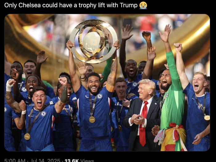 Meme Chelsea Donald Trump di Piala Dunia Antarklub 2025.