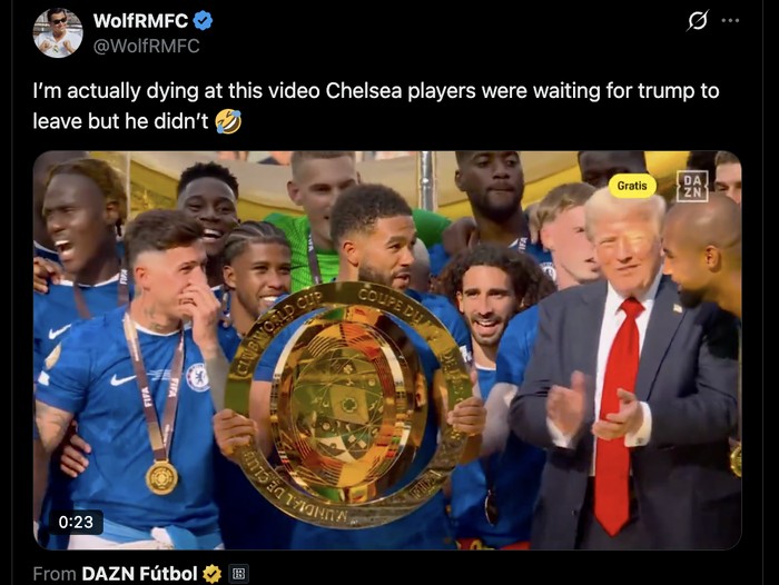 Meme Chelsea Donald Trump di Piala Dunia Antarklub 2025.