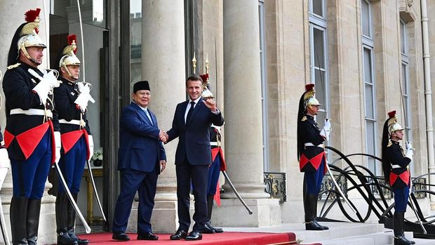 Prabowo dan Macron Private Dinner di Istana Elysee Paris