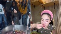 Hebohnya Dinar Candy Saat Mukbang Liwet dan Bikin Es Buah Jumbo