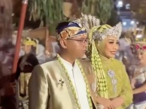 Foto Pernikahan Wabup Garut Putri Karlina dan Anak Dedi Mulyadi, Serba Hijau