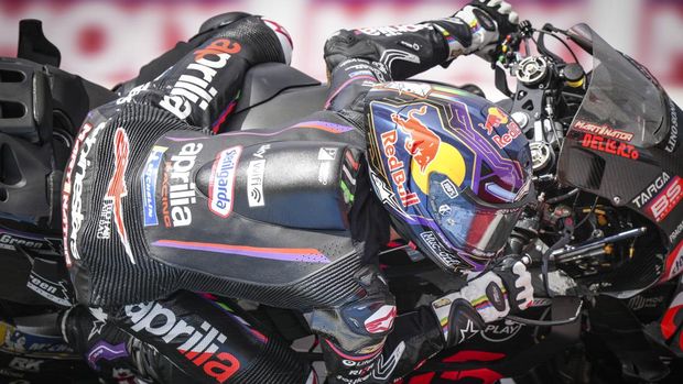 Jorge Martin saat menjalani Practice MotoGP Ceko 2025 di Sirkuit Brno, Jumat (18/7). (MotoGP)