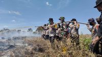 Potret Polri-TNI hingga Damkar Berjibaku Lawan Karhutla di Riau