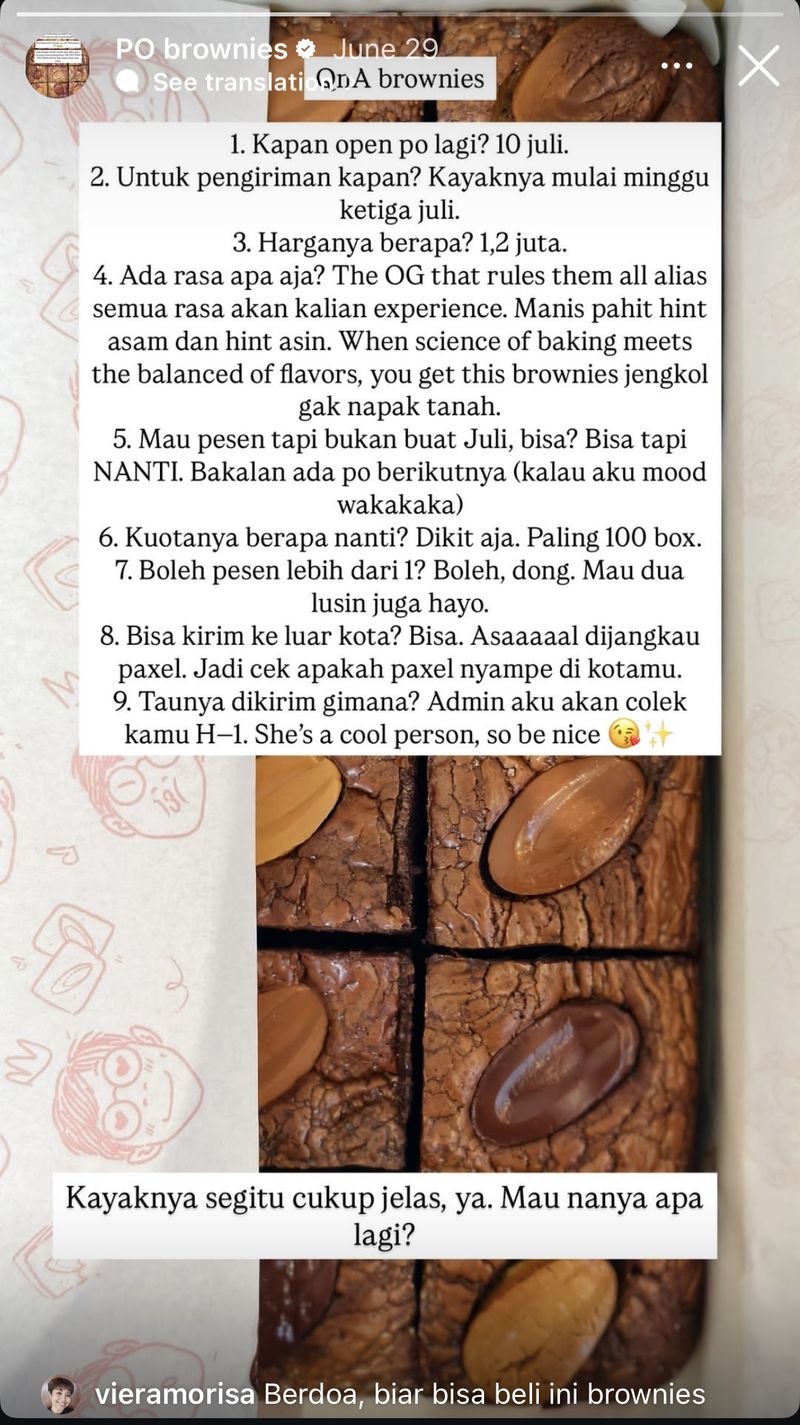 Konten Kreator Amrazing Jual Brownies Rp 1,2 Juta, Mahal Tapi Diantre!