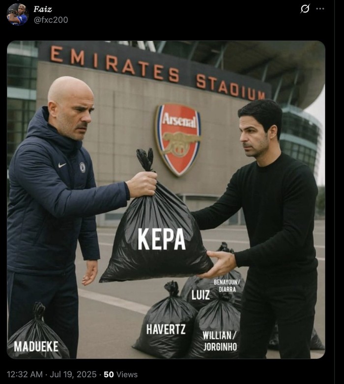 Meme Arteta Doyan Pemain Chelsea