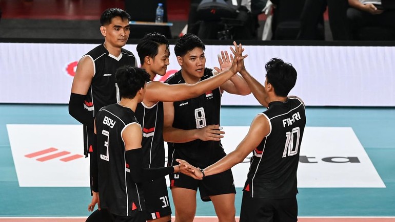 Dengan hasil ini, Timnas voli putra Indonesia semakin menunjukkan kualitasnya sebagai salah satu tim kuat di kawasan Asia Tenggara. ANTARA FOTO/ Fakhri Hermansyah