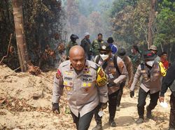 Wakapolda Riau-Bupati Pimpin Pemadaman Karhutla di Rokan Hulu