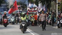 Ojol Demo di Patung Kuda, Tuntut Keadilan Tarif dan UU Transportasi Online
