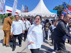 Puan Maharani Tiba Bareng Bambang Pacul di Peluncuran Kopdes Merah Putih