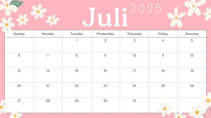 Kalender Juli 2025 Kalender Juli 2025