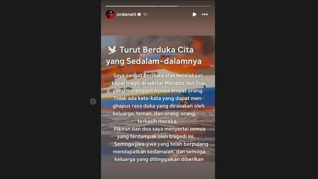 Jordi Amat. Tangkapan Layar Instagram Story Jordi Amat