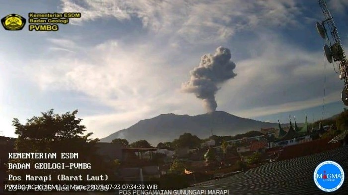 Gunung Marapi erupsi. (Foto: Istimewa) Gunung Marapi erupsi. (Foto: Istimewa)