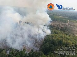 Patroli Udara Temukan 4 Titik Lahan Terbakar di Muba, Asap Mengepul