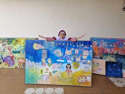 Seniman Cilik Asal Surabaya Berhasil Cetak 50 Karya di Usia Belia