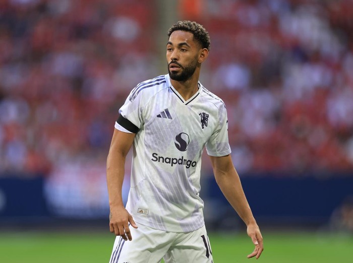 SOLNA, SWEDEN - JULY 19: Matheus Cunha of Manchester United   during the pre-season friendly match between Manchester United and Leeds United at Strawberry Arena on July 19, 2025 in Solna, Sweden. (Photo by Catherine Ivill - AMA/Getty Images)