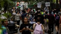 Aksi Solidaritas Gaza Warnai Jalanan New York