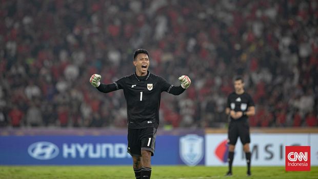 Muhammad Ardiansyah beraksi saat Timnas Indonesia mengalahkan Thailand lewat adu penalti dengan skor 7-6 usai bermain imbang 1-1 dalam 120 menit. (CNN Indonesia/Adi Ibrahim)