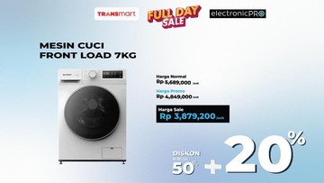 Mesin Cuci Front Load Rp 3,8 Jutaan di Transmart Full Day Sale!