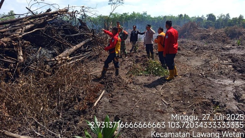 Satgas Karhutla Muba Temukan Lahan Bekas Terbakar dan Masih Berasap