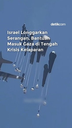 Video: Kala Bantuan Makanan Buat Gaza Masuk Via Udara di Tengah Kelaparan