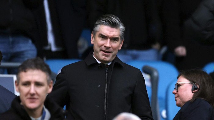 MANCHESTER, ENGLAND - FEBRUARY 23: Richard Hughes, Liverpool Sporting Director  during the Premier League match between Manchester City FC and Liverpool FC at Etihad Stadium on February 23, 2025 in Manchester, England. (Photo by Catherine Ivill - AMA/Getty Images)