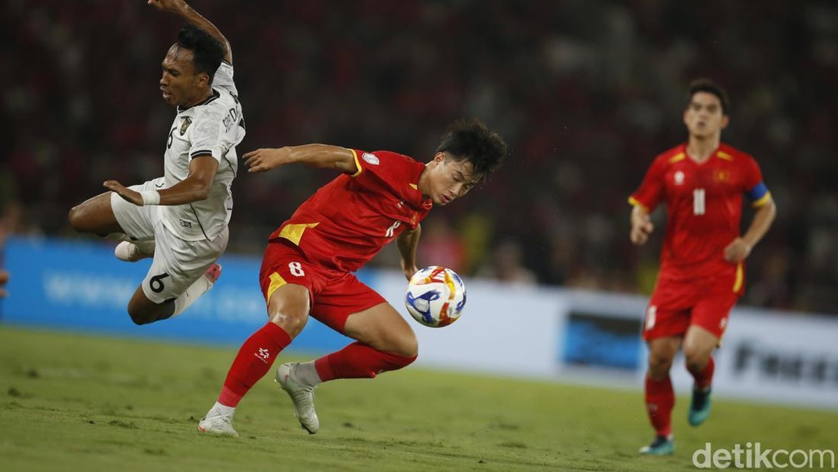 Babak pertama Indonesia vs Vietnam di Piala AFF U-23 2025. (Foto: Rifkianto Nugroho/detikcom)