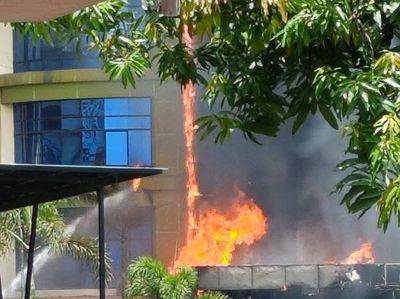 Penampakan Gedung Madinah Al Munawwarah Asrama Haji Medan Hangus Terbakar