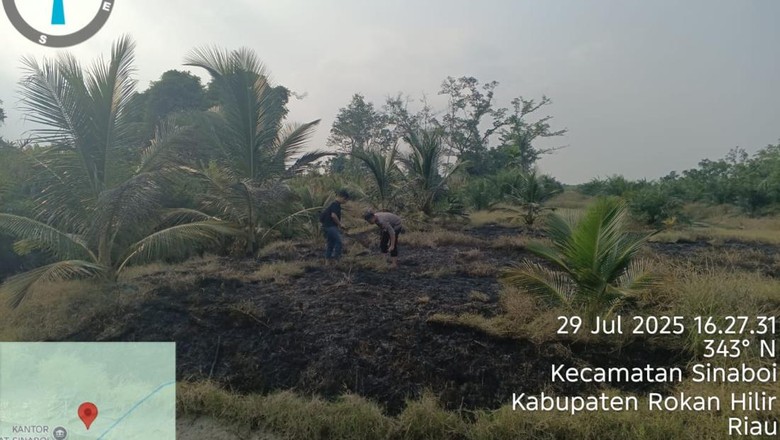 Patroli Polres Rohil Tangkap Tangan Pelaku Pembakar Lahan di Sinaboi