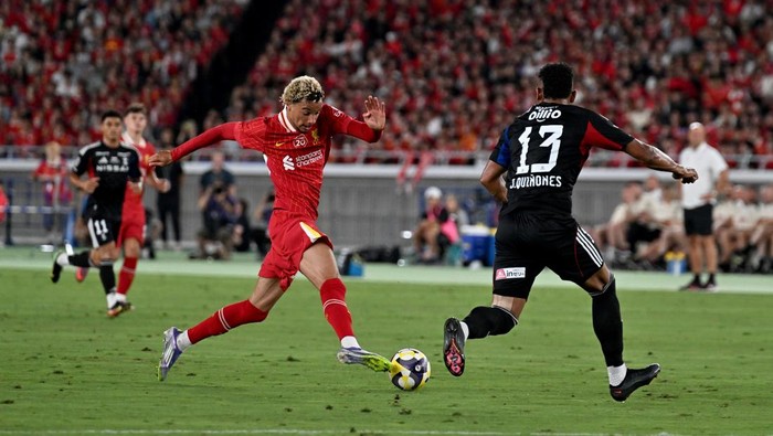 YOKOHAMA, JAPAN - JULY 30: (THE SUN OUT, THE SUN ON SUNDAY OUT) Hugo Ekitike of Liverpool during the MEIJI YASUDA J.LEAGUE World Challenge 2025 presented by The Nippon Foundation match between Yokohama F•Marinos and Liverpool at Nissan Stadium on July 30, 2025 in Yokohama, Kanagawa, Japan. (Photo by Andrew Powell/Liverpool FC via Getty Images)