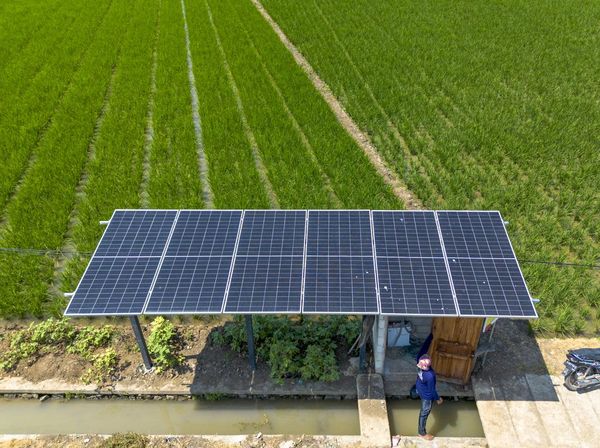 Energi Surya Jadi Andalan Irigasi Sawah Tadah Hujan di Indramayu