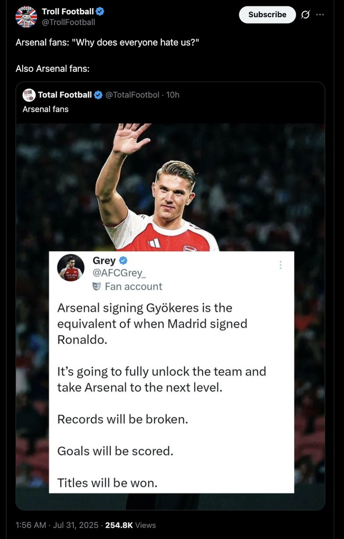 Meme Arsenal Gyokeres Meme Arsenal Gyokeres