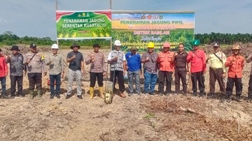 Dukung Ketahanan Pangan Nasional, Polres Dumai Kembali Tanam Jagung