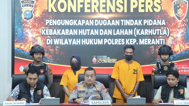 Polda Riau Tangkap 2 Pelaku Pembakar 1,5 Ha Lahan di Kepulauan Meranti