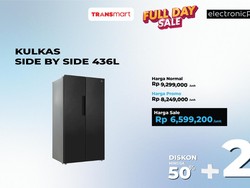 Kulkas Side by Side 436L Diskon Gede di Transmart Full Day Sale