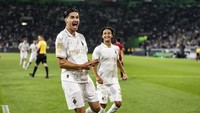 Borussia Moenchengladbach menuntaskan laga dengan kemenangan 2-0. Satu gol disumbang Kevin Diks dari titik putih. (Foto: Borussia Moenchengladbach via Ge/Christian Verheyen)