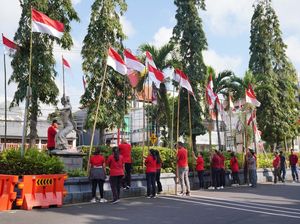 Sambut HUT ke-80 RI, Ribuan Bendera Merah Putih Hiasi Gianyar