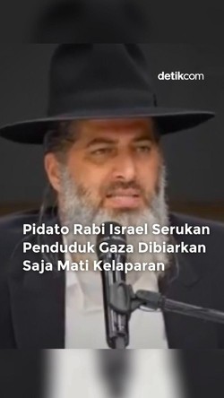 Video: Pidato Rabbi Israel Serukan Penduduk Gaza Dibiarkan Mati Kelaparan